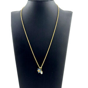 Michael Michaud Forget Me Not and Pearl Pendant Necklace